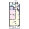 リ：ルーム　東近江 1LDKの間取り
