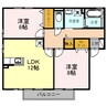 リビングタウン水口　D棟 2LDKの間取り