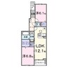 シエルクラスかわせみ 2LDKの間取り