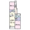 シエルクラスかわせみ 2LDKの間取り