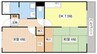 サンセールイマムラ 2DKの間取り