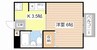 サテンドール草津 1Kの間取り