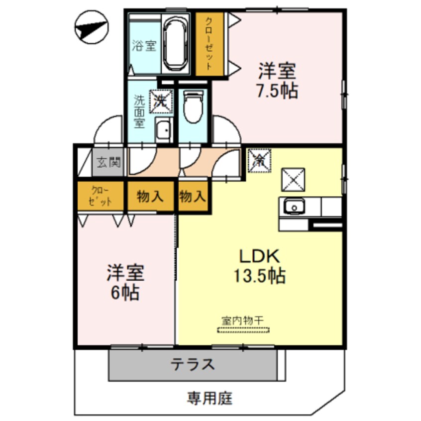 間取図 リビングタウン湖都ヶ丘Ⅱ　A棟