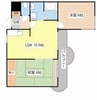 スリーハイム 2LDKの間取り