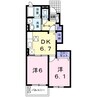 メゾンプラシード　Ⅱ 2DKの間取り