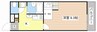 ペルーラ春風 1Kの間取り