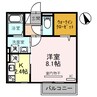レークヴィラ 1Kの間取り