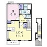 メゾン城東 1LDKの間取り