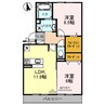 Verlice (ヴェルリーチェ) 2LDKの間取り