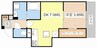 Villa　riviere 1DKの間取り