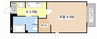 サンライズマンション 1Kの間取り