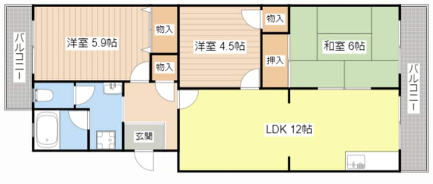 間取図 セレッソ甲西C号館