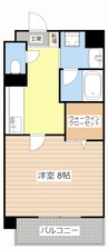 カーサヴィヴァーチェ 1Kの間取り