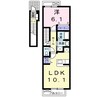 コーポ和広 1LDKの間取り
