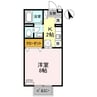 メルベーユ 1Kの間取り