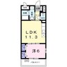 ラビットレジデンス　ＲＩＴＴＯ 1LDKの間取り