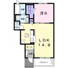 アプリコットガーデン 1LDKの間取り