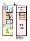 D-square (ディースクエア) 1DKの間取り