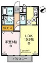 コージーコート 1LDKの間取り