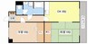 ベルエトワール 2DKの間取り