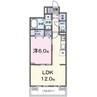 レスパスカルム 1LDKの間取り