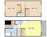 ボナンザ宇川 2DKの間取り