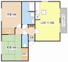 パークハイム 2LDKの間取り