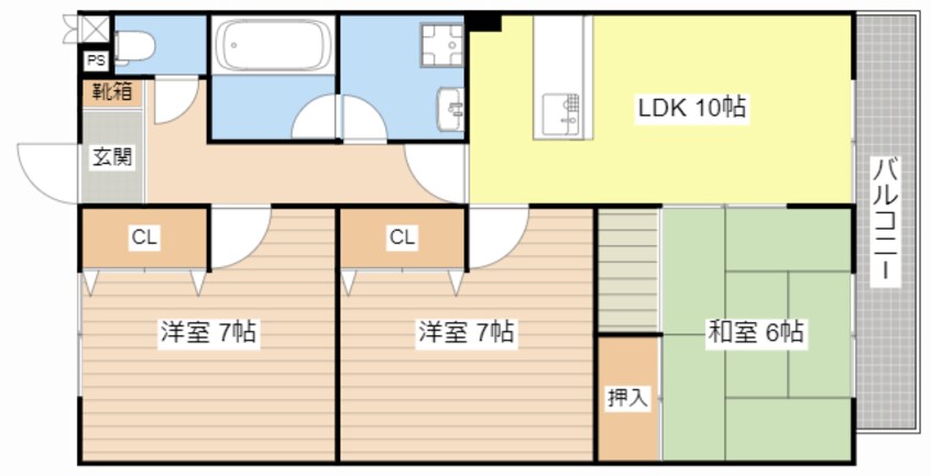 間取図 コテージ千秀石部