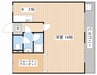 湖西ライフ 1Kの間取り