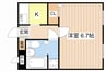 センターコート 1Kの間取り