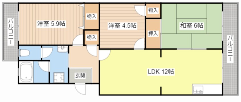 間取図 セレッソ甲西C号館