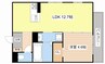 ブルーマンタ 1LDKの間取り