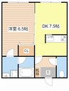 バーデーハイツ 1DKの間取り
