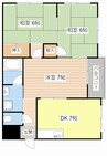 シャトウ名坂マンション 3DKの間取り