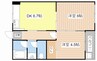 湖東サンコーポ 2DKの間取り