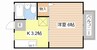 グリーンスポット上笠 1Kの間取り