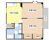 プチモンド堅田 2DKの間取り
