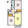 コンフォール美喜　Ⅰ 2DKの間取り