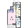 コンプリーション　アンソレイエ 1Kの間取り