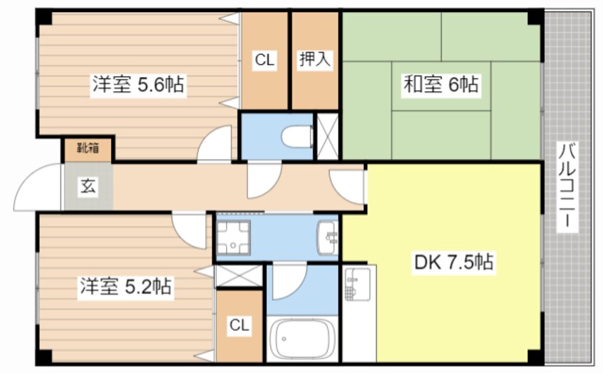 間取図 サンライズ鏡