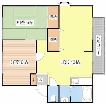 間取図 サンビレッジ西大津B棟