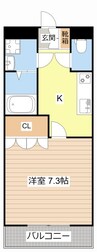 ｓｕｎｎｙ　ｃｏｕｒｔ 1Kの間取り
