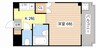 グラヴィＡ棟 1Kの間取り