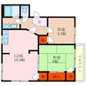 オークハイツ 2LDKの間取り