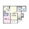 ブルーム 1LDKの間取り