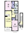 サンライズ彦根Ⅰ番館 2LDKの間取り