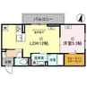 Dレジデンス東近江 1LDKの間取り