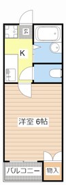 ドリームハイツ1号館 1Kの間取り