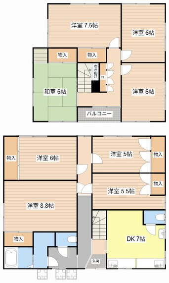 間取図 東沖野５丁目西川寮