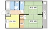 湖琴マンション 2Kの間取り